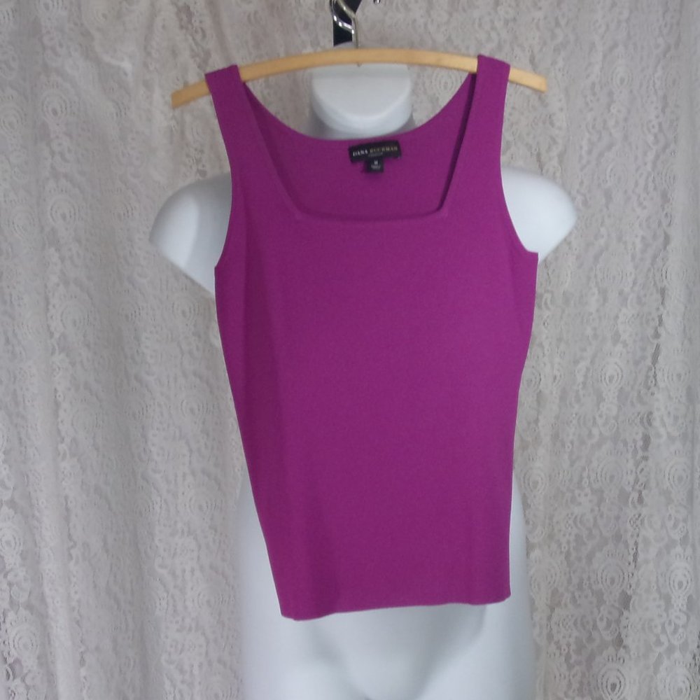 Dana Buchman Dressy Knit Tank Raspberry Top NWOT
